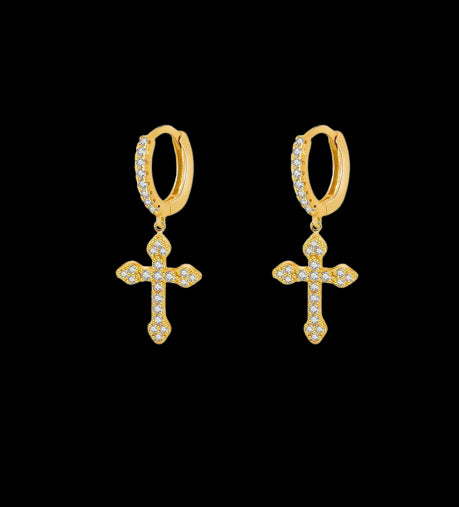 MINI HOLY CROSS EARRINGS